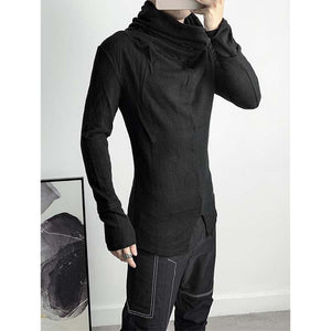 Heap Collar Slim Long Sleeves Knitted Shirt