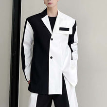 Load image into Gallery viewer, Black And White Contrast Color Two-piece Suit
