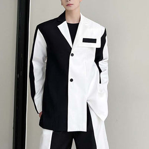 Black And White Contrast Color Two-piece Suit