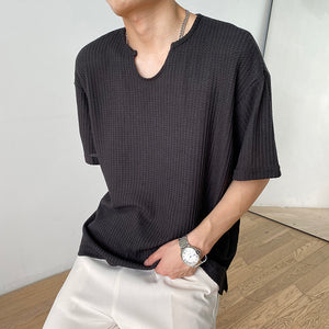 Thin V-neck Loose T-shirt