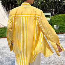 Load image into Gallery viewer, Yellow Striped Long Sleeve Casual Shirt
