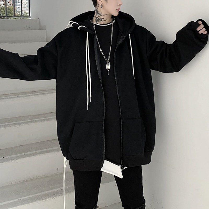 Loose Hooded Cardigan Jacket Coat