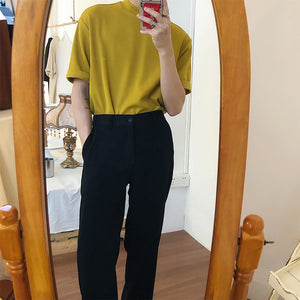 Solid Color Half Turtleneck Bottoming Shirt