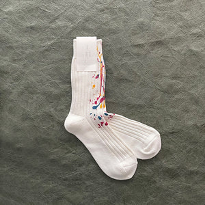 Splash Ink Thick Line Crew Socks