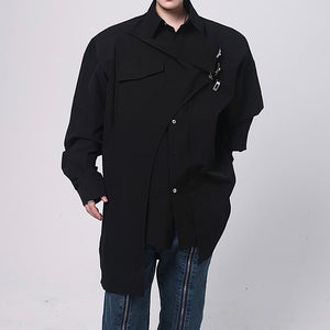 Structured Shoulder Pads Long Sleeve Shirt