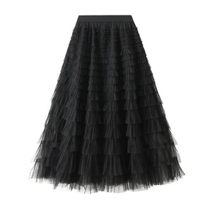 Mesh Layered Cake Skirt