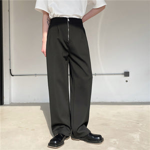 Loose Zip Casual Placket Trousers