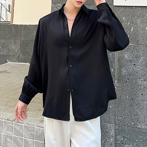 Thin Black Loose Long Sleeve Shirt