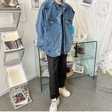 Load image into Gallery viewer, Patchwork Double Placket Denim Jacket
