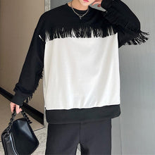 Load image into Gallery viewer, Color Contrast Tassel Pullover Sweatshirt
