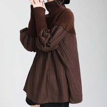 Load image into Gallery viewer, Puff Sleeve Pressed Turtleneck Sweater
