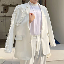 Load image into Gallery viewer, Solid Color Lace Trim Blazer
