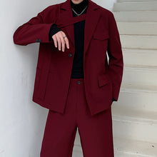 Load image into Gallery viewer, Red Irregular Tie Suit
