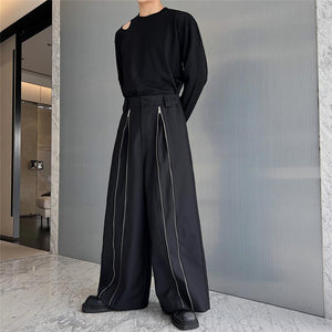 Zip Trim Loose Wide-Leg Lounge Pants