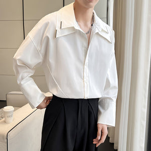 Detachable Double Collar Long Sleeve Shirt