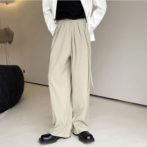 Elasticized Loose Straight Leg Trousers