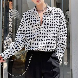 Geometric Pattern Print Loose Shirt