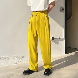 Bright Draped Casual Wide Leg Pants