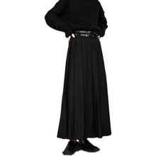 Load image into Gallery viewer, Double Belt Pleated A-line Skirt
