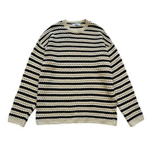 Load image into Gallery viewer, Stripes Dropped Shoulder Long Sleeves Sweater
