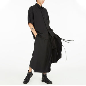 Black Simple Loose Short Sleeve Shirt