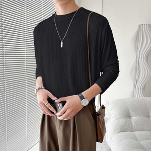 Versatile Striped Long Sleeve Bottoming T-shirt