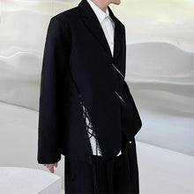 Load image into Gallery viewer, Black Asymmetric Slit Blazer
