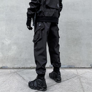 Functional Style Simple Black Cargo Pants