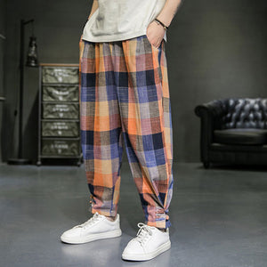 Men's Plaid Harem Pants