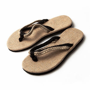 Linen Cross-strap Flip-flops