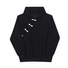 Load image into Gallery viewer, Black Buckle Hooded Pullover Sweatshirt
