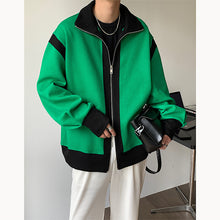 Load image into Gallery viewer, Retro Lapel Knit Colorblock Loose Jacket
