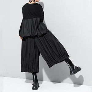 Straight Loose Pleated Cropped Bloomers