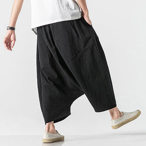 Summer Loose Low-crotch Baggy Cropped Pants