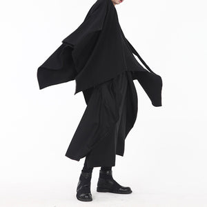 Dark Removable Cap Loose Cloak