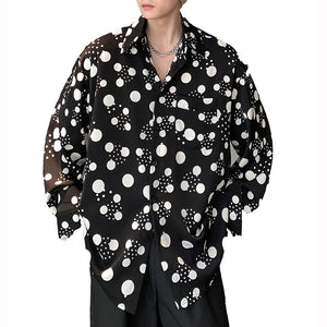 Printed Polka Dot Loose Long Sleeve Shirt