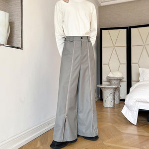 Zip Trim Loose Wide-Leg Lounge Pants