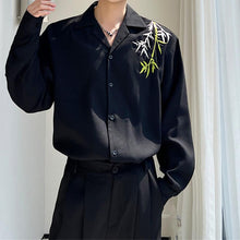 Load image into Gallery viewer, Bamboo Embroidery Long Sleeve Shirt
