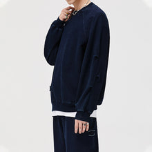 Load image into Gallery viewer, Indigo Patch Denim Sweatshirt
