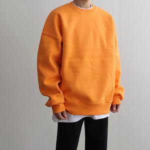 Solid Color Crew Neck Pullover Sweater