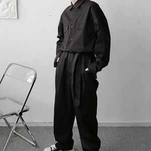 Japanese Retro Big Pocket Jumpsuit