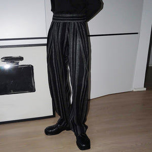 Retro Striped High-waist Casual Pants