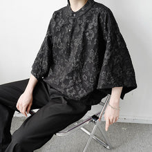 Load image into Gallery viewer, Stand Collar Jacquard Sleeve Top
