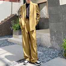 Load image into Gallery viewer, Retro Khaki Check Simple Blazer And Pant Set
