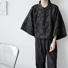 Load image into Gallery viewer, Stand Collar Jacquard Sleeve Top
