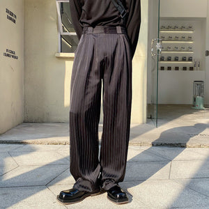 Pinstripe Loose-fitting Slacks