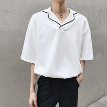 Load image into Gallery viewer, Simple Lapel Short Sleeve Pullover Shirt
