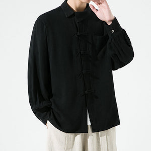 Loose Retro Style Long Sleeve Shirt