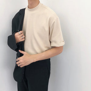 Solid Color Half Turtleneck Bottoming Shirt