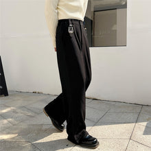 Load image into Gallery viewer, Dark Metal Buckle Trim Straight Pants
